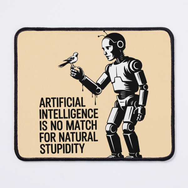 Item preview, BANKSY - ARTIFICIAL INTELLIGENCE IS NO MATCH FOR NATURAL STUPIDITY designed and sold by 123ks.