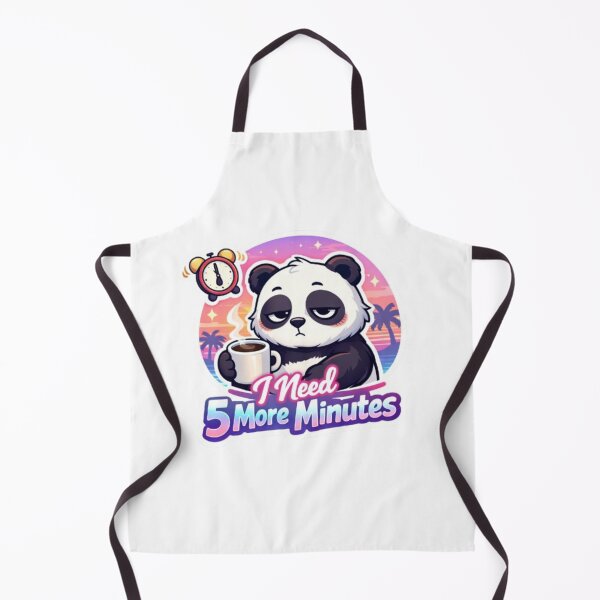 Item preview, Retro Kawaii Panda - Tired Morning Coffee Lover Art designed and sold by Chromatic Artistry.
