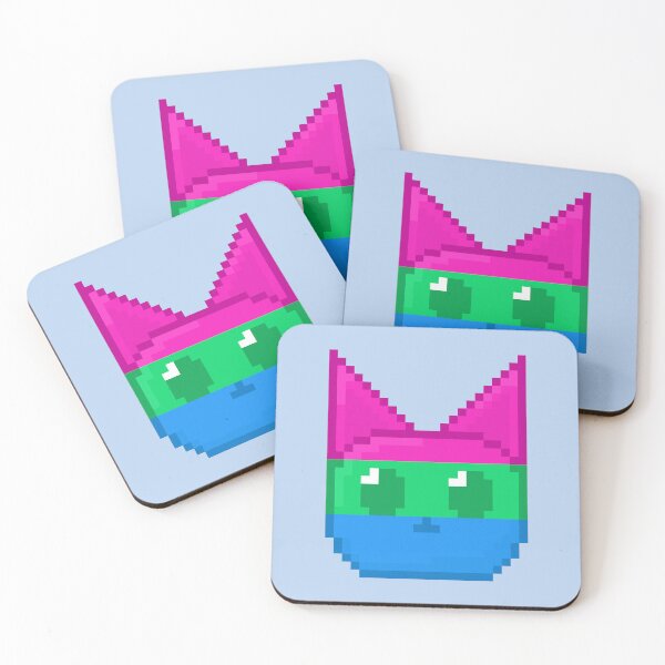 Item preview, Poly Pixel Pride Cat designed and sold by Lilac-Cat.