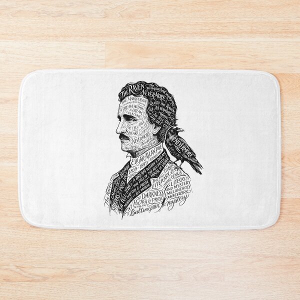 Item preview, Edgar Allan Poe Nevermore Typography Portrait with Raven designed and sold by Fenay Designs.