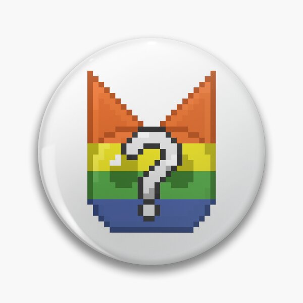 Item preview, Questioning Pixel Pride Cat designed and sold by Lilac-Cat.