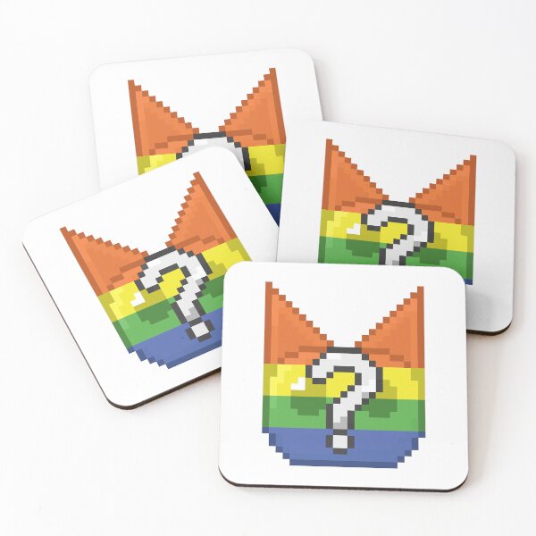 Item preview, Questioning Pixel Pride Cat designed and sold by Lilac-Cat.