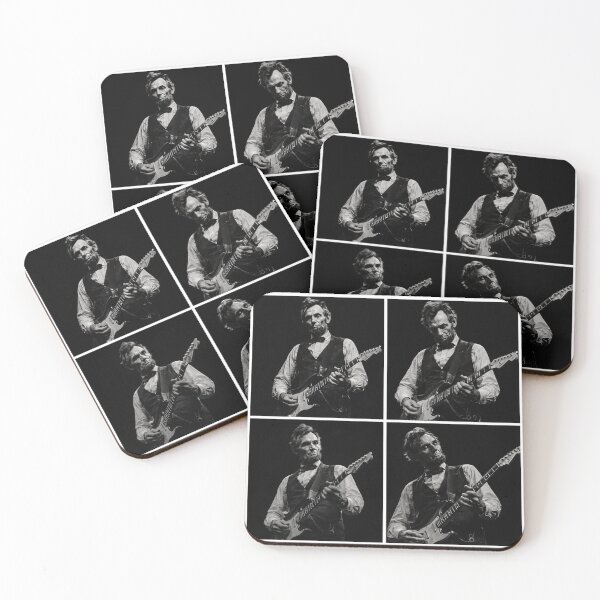 Item preview, Abraham Lincoln Abe Lincoln Playing Guitar Black & White Portrait designed and sold by will freed18.