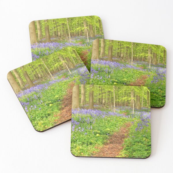 Item preview, Blue flower carpet in forest designed and sold by AsahiNoAme.