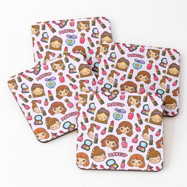 Item preview, Makeup Magic – Cute Girls & Beauty Tools Sticker Pattern designed and sold by Yasmine Mohammed.