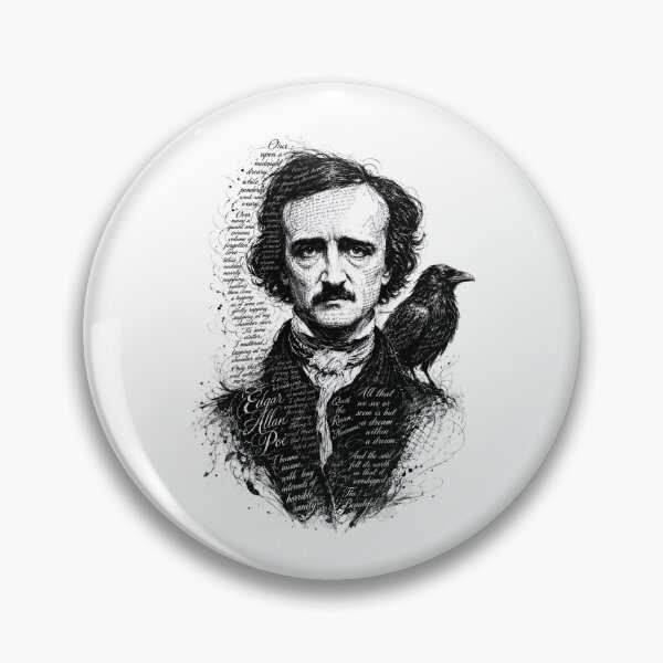 Item preview, Edgar Allan Poe Raven Portrait with Nevermore Quote Art designed and sold by Fenay Designs.
