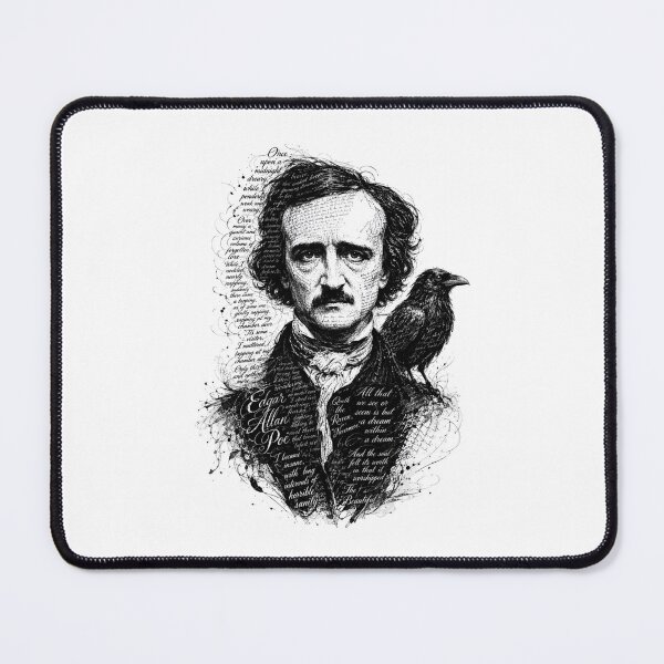 Item preview, Edgar Allan Poe Raven Portrait with Nevermore Quote Art designed and sold by Fenay Designs.