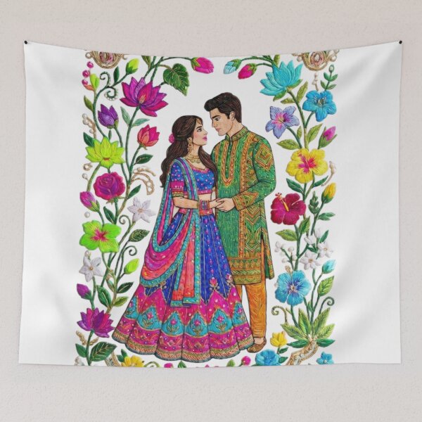 Aperçu de l'œuvre couple indien créée et vendue par PP&RAINBOW SHOP.