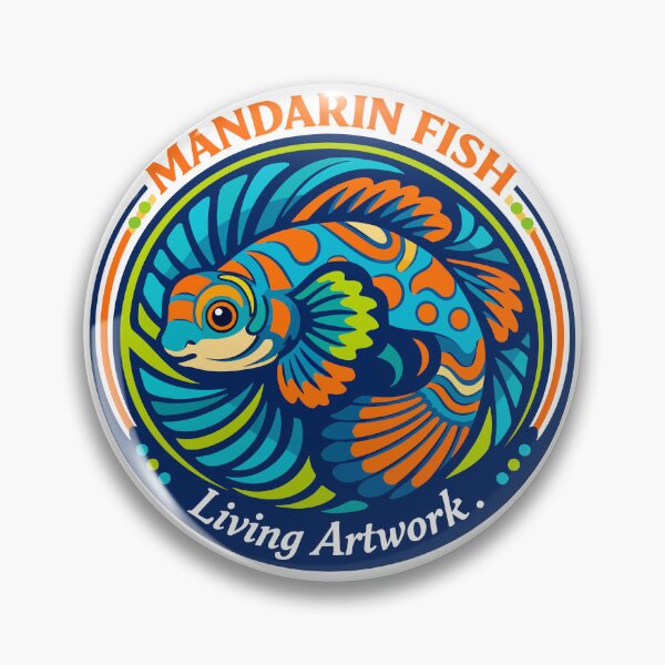 Item preview, Mandarin Fish Vibrant Ocean Emblem designed and sold by WildlifeInc.