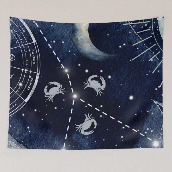 Item preview, Blue Cancer Zodiac Sign Aesthetic designed and sold by humnoo.