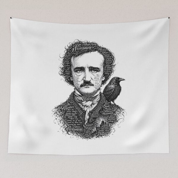 Item preview, The Raven Nevermore Lenore Edgar Allan Poe Typography Portrait designed and sold by Fenay Designs.