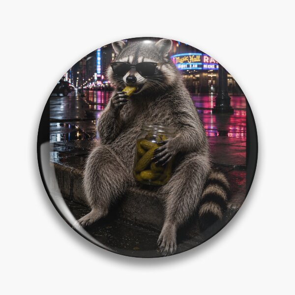 Item preview, Funny Raccoon Eating Pickles Meme designed and sold by will freed18.