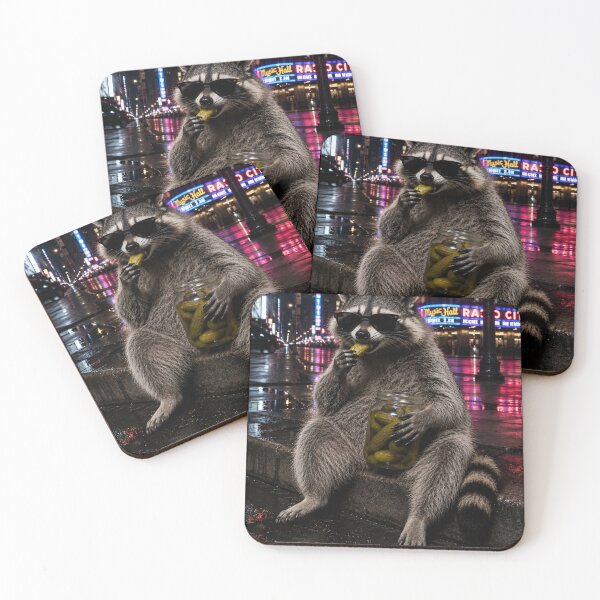 Item preview, Funny Raccoon Eating Pickles Meme designed and sold by will freed18.