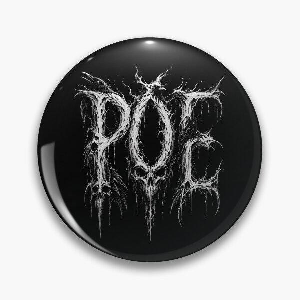 Item preview, POE Raven Skull Bones Gothic Horror Lettering Design designed and sold by Fenay Designs.