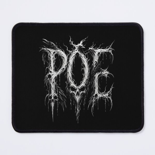 Item preview, POE Raven Skull Bones Gothic Horror Lettering Design designed and sold by Fenay Designs.