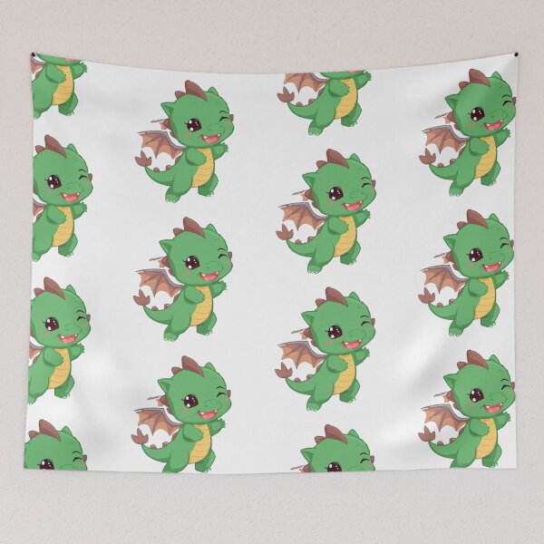 Item preview, Cute Green Baby Dragon Winking designed and sold by SarkisovaNune.