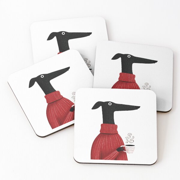 Item preview, Dachshund Drinking Coffee designed and sold by StudioRedKoala.