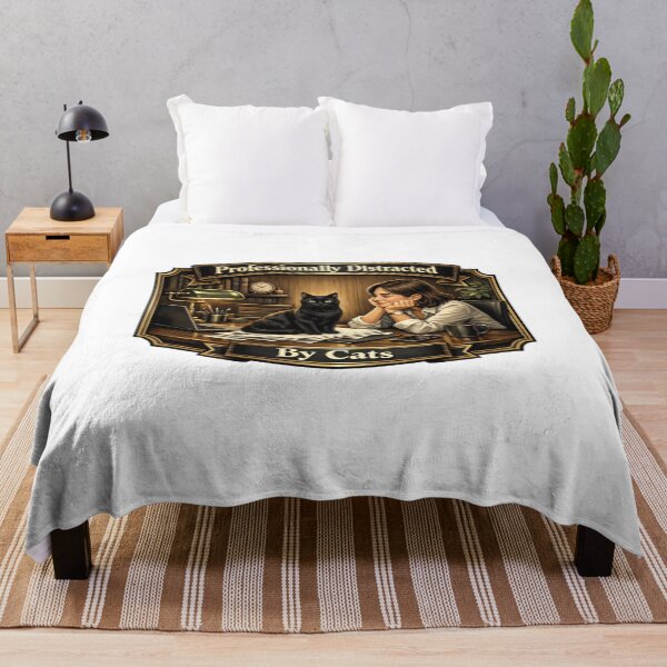 Item preview, Professionally Distracted By Cats Funny Black Cat Office Design designed and sold by YMLux.