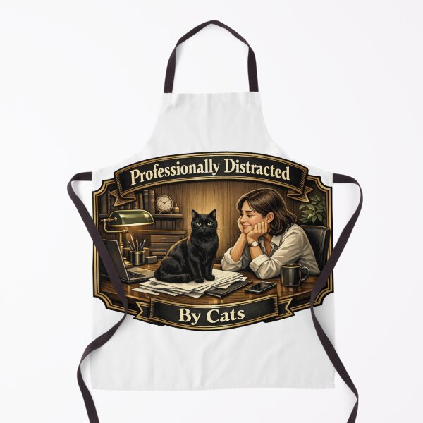 Item preview, Professionally Distracted By Cats Funny Black Cat Office Design designed and sold by YMLux.
