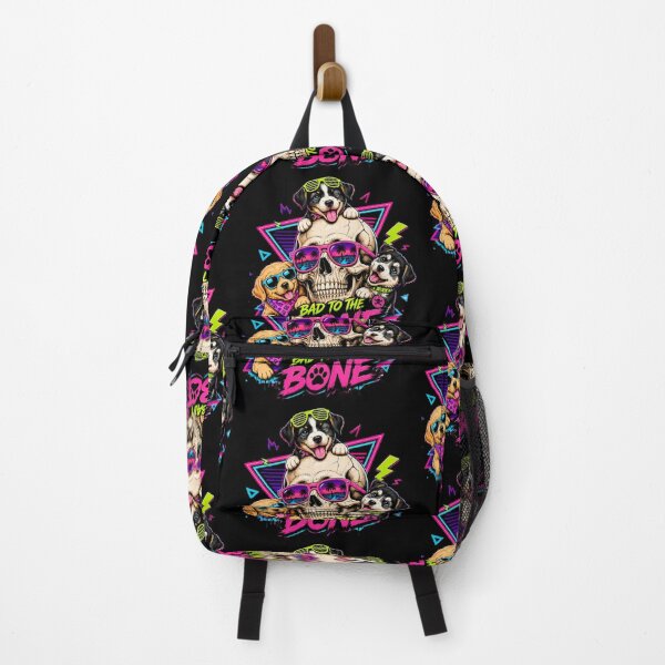 Item preview, Bad to the Bone Puppy Skull Retro Neon Funny Dog designed and sold by Rothnaric.