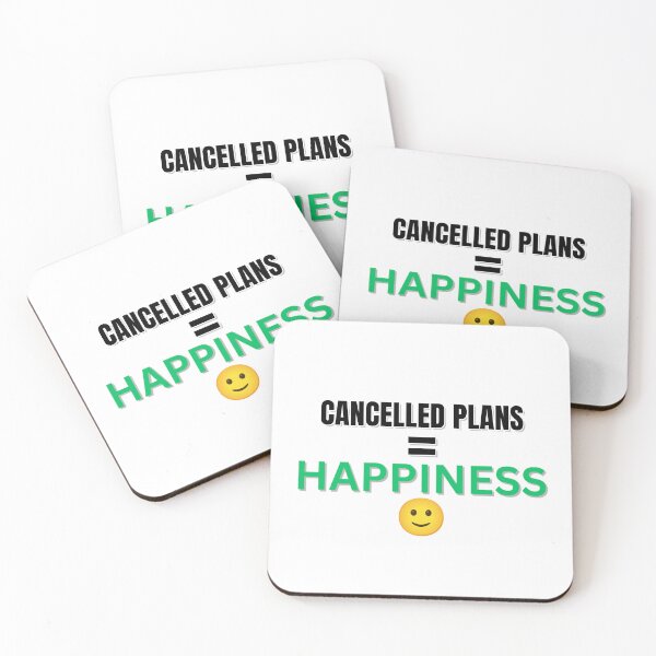 Item preview, CANCELLED PLANS = HAPPINESS – Introvert Humour Sticker designed and sold by MakeItStudio.