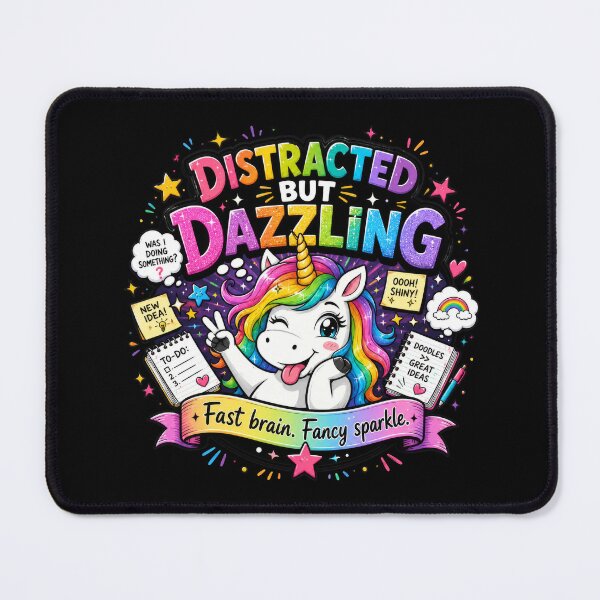 Item preview, Distracted But Dazzling Unicorn Fast Brain Fancy Sparkle designed and sold by HappyStimsCo.