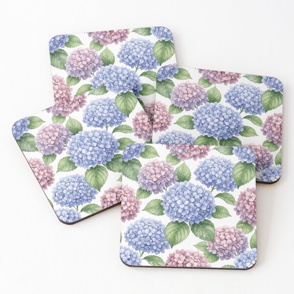 Item preview, Hydrangea Cluster Watercolor Botanical Floral Seamless Pattern designed and sold by Inkworksbyshery.