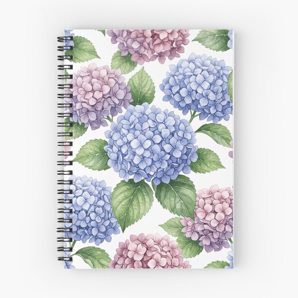 Item preview, Hydrangea Cluster Watercolor Botanical Floral Seamless Pattern designed and sold by Inkworksbyshery.