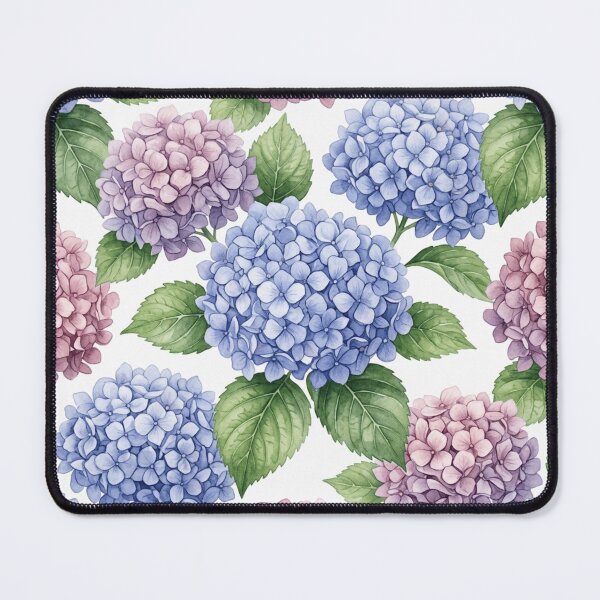 Item preview, Hydrangea Cluster Watercolor Botanical Floral Seamless Pattern designed and sold by Inkworksbyshery.