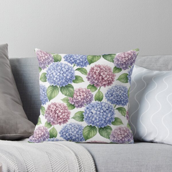 Item preview, Hydrangea Cluster Watercolor Botanical Floral Seamless Pattern designed and sold by Inkworksbyshery.