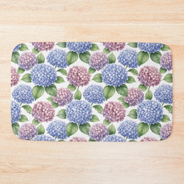 Item preview, Hydrangea Cluster Watercolor Botanical Floral Seamless Pattern designed and sold by Inkworksbyshery.