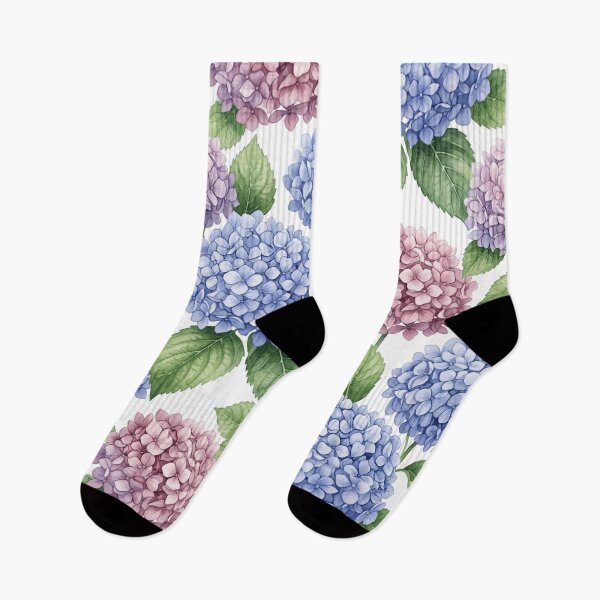 Item preview, Hydrangea Cluster Watercolor Botanical Floral Seamless Pattern designed and sold by Inkworksbyshery.