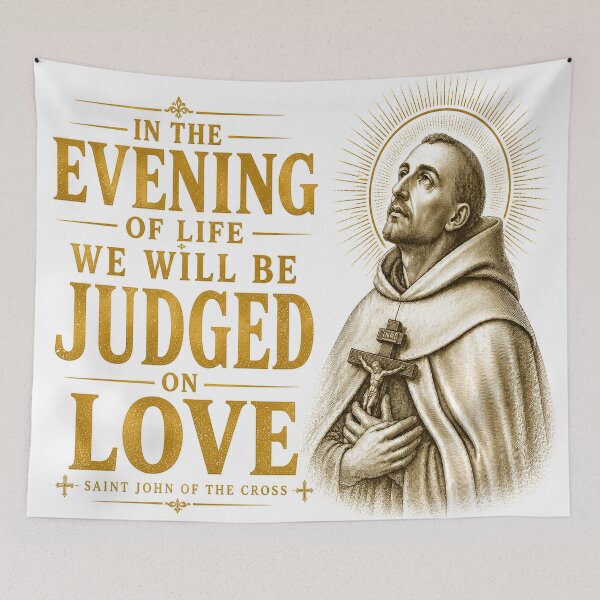 Item preview, Saint John of the Cross – Judged on Love Vintage Catholic Art Print designed and sold by Crux Fidelis.
