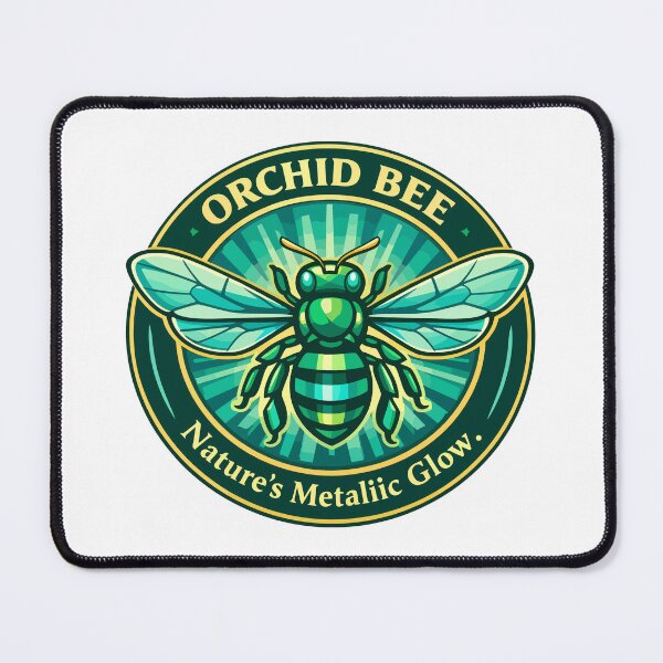 Item preview, Orchid Bee Metallic Glow Tropical Pollinator Nature Badge designed and sold by WildlifeInc.