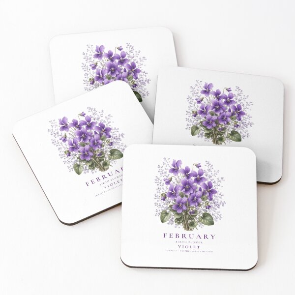 Item preview, February Birth Flower Violet T-Shirt | Born to Bloom Birth Month Flower February Violet Shirt February Birthday Gift Violet Flower Tee designed and sold by Panom Suavichien.
