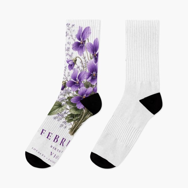 Item preview, February Birth Flower Violet T-Shirt | Born to Bloom Birth Month Flower February Violet Shirt February Birthday Gift Violet Flower Tee designed and sold by Panom Suavichien.