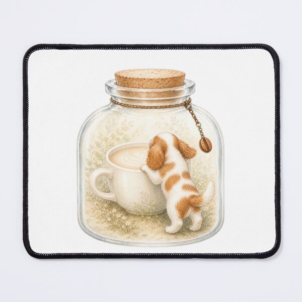 Item preview, Cavalier King Charles Spaniel Cafe Latte Sticker – Cute Blenheim Puppy Coffee Dog Art for T-Shirts, Phone Cases & Gifts designed and sold by SakuraWaStyle.