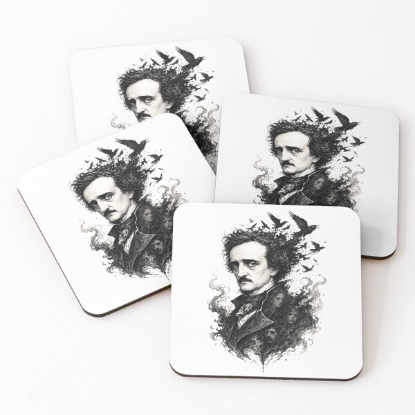 Item preview, Edgar Allan Poe Raven Portrait Dark Gothic Horror Art designed and sold by Fenay Designs.