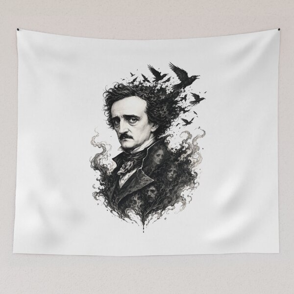 Item preview, Edgar Allan Poe Raven Portrait Dark Gothic Horror Art designed and sold by Fenay Designs.