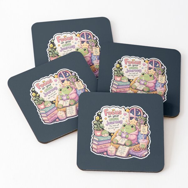 Item preview, Focus on Your Own Journey Sticker – Cute Kawaii Frog Cozy Aesthetic designed and sold by Digital_products_0111.