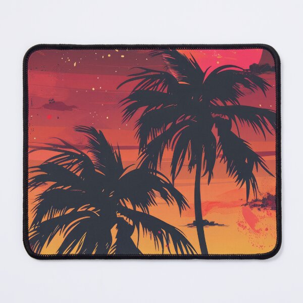 Item preview, Tropical Sunset Palm Trees – Retro Beach Vibes Design designed and sold by PlumArtDesign.