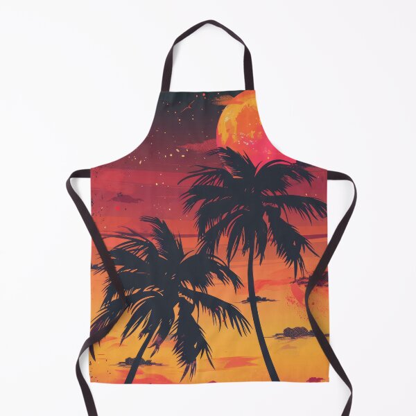 Item preview, Tropical Sunset Palm Trees – Retro Beach Vibes Design designed and sold by PlumArtDesign.