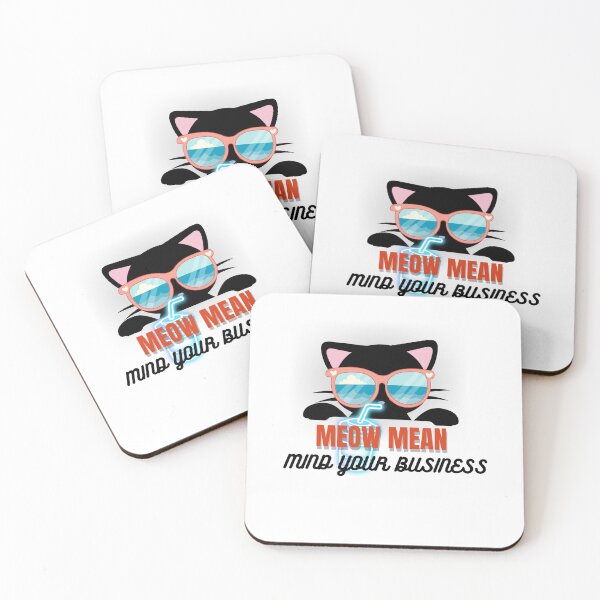 Item preview, Meow Mean Mind Your Business Cat, Funny Attitude Cat With Glasses Design  designed and sold by Palette _Vibes.