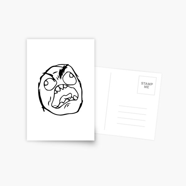 Angry Troll Face Social Media Postcard for Sale by Steelpaulo