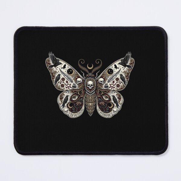 Item preview, Nevermore Gothic Moth Raven Skull Dark Literature Design designed and sold by Fenay Designs.