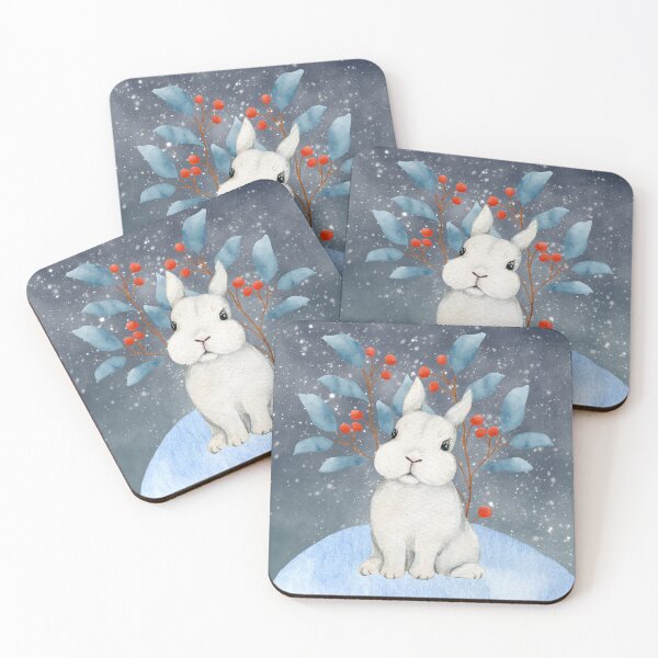 Item preview, Cute Winter Bunny in Snow designed and sold by humnoo.