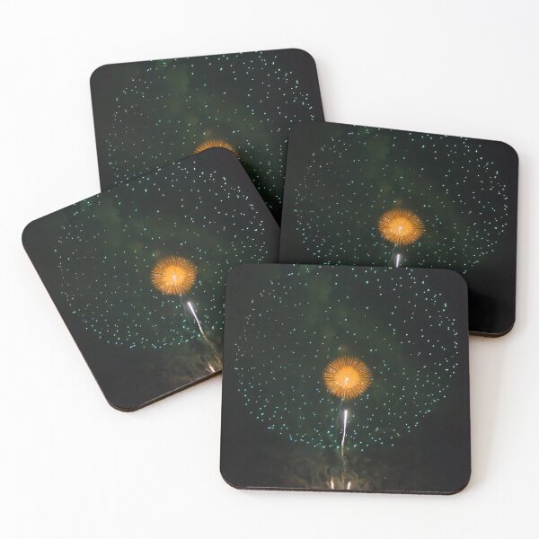 Item preview, Fireworks Burst Over Night Sky With Golden Chrysanthemum and Teal Sparkles for Celebration designed and sold by Nmallia.