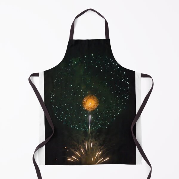 Item preview, Fireworks Burst Over Night Sky With Golden Chrysanthemum and Teal Sparkles for Celebration designed and sold by Nmallia.