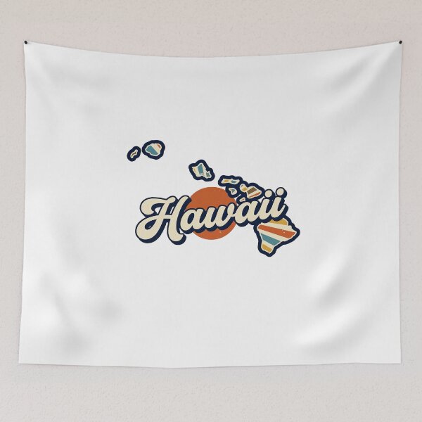 Item preview, Hawaii Illustrated Map – Retro State Regions & Landmarks designed and sold by Paper Drip.