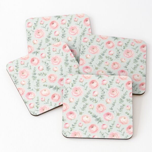 Item preview, Blush Pink Rose Floral Pattern Watercolor Art Print designed and sold by GASCE Studio.